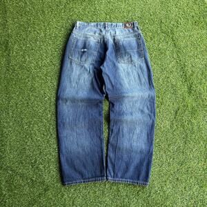 Y2K ENYCE DARK BLUE FADED DENIM 34 x 30